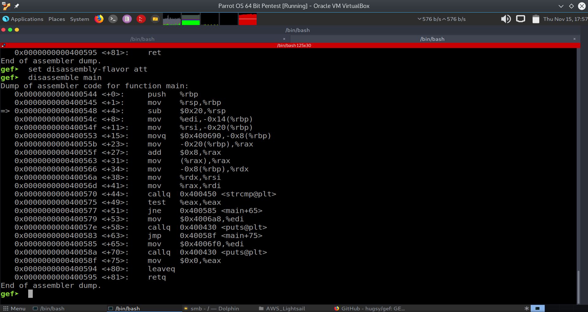 Disassembly of Main (ATT Syntax)