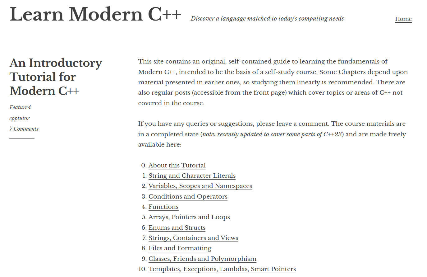 Learn Modern C++