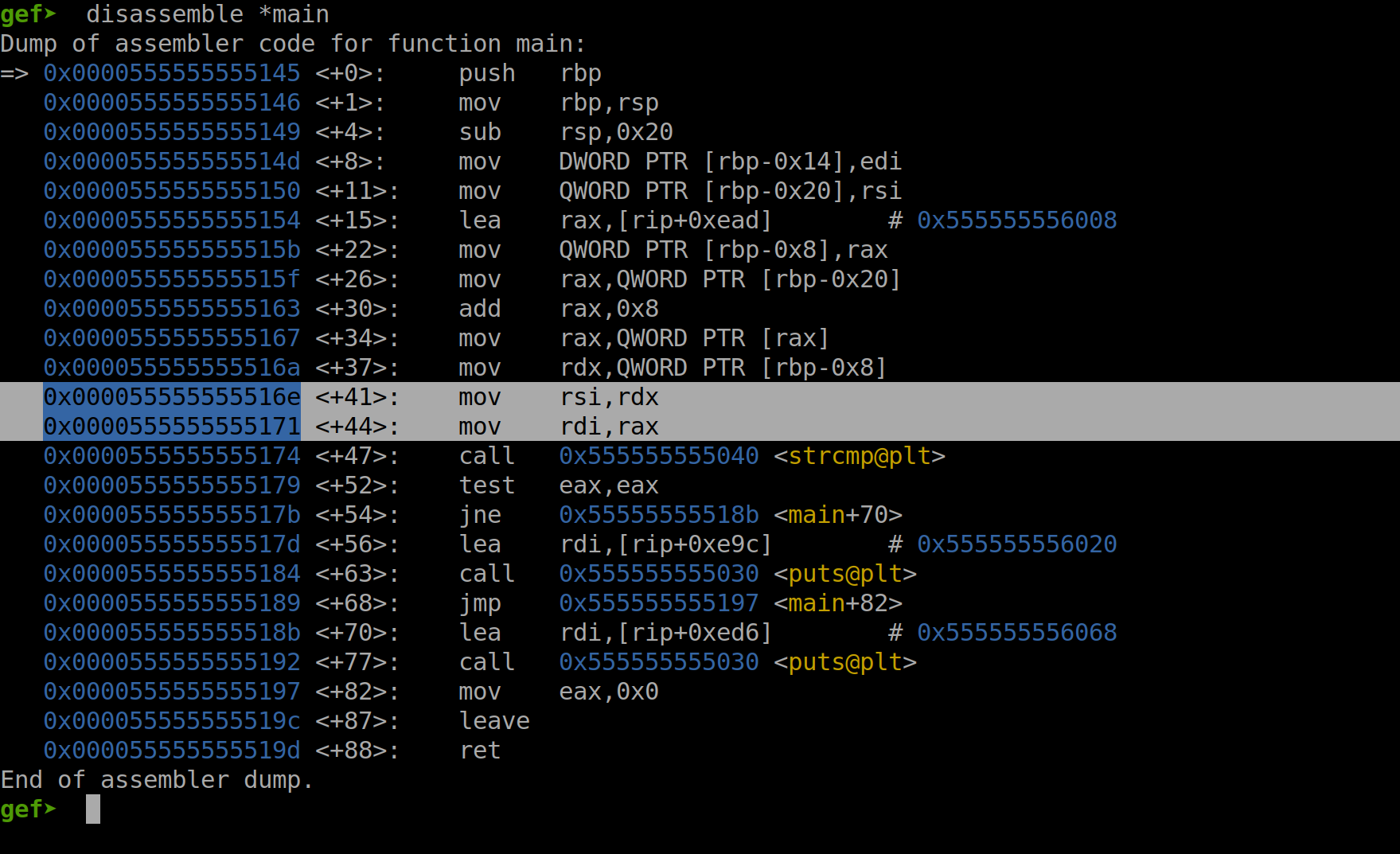 Setting a Breakpoint Before *test eax, eax*
