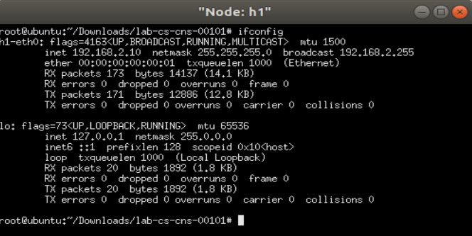 Host 1’s ifconfig Output