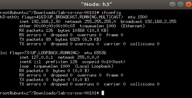 Host 3’s ifconfig Output
