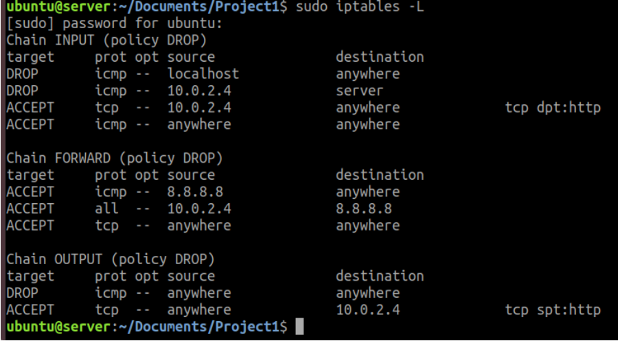 Gateway/Server’s iptables Rules