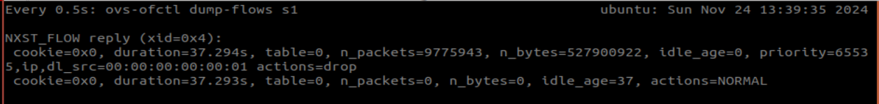 Watch of OpenFlow Switch Traffic Flows