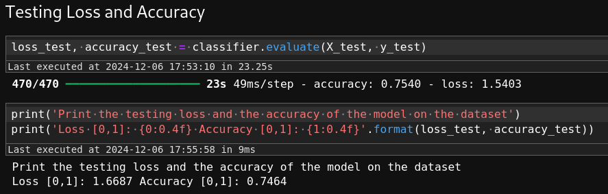 Evaluate Scenario A Test Accuracy and Loss